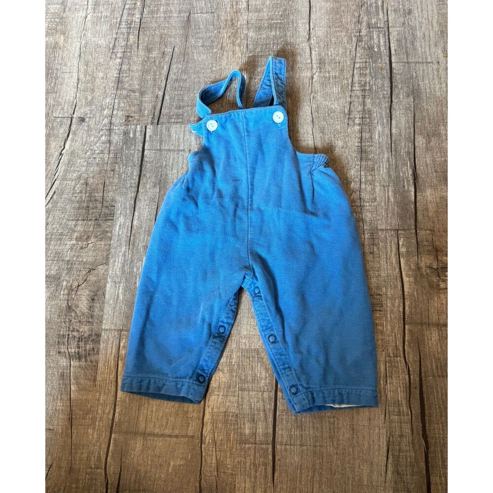 Vintage‎ Carter’s Blue Baby Romper Small Up to 18 lbs 100% Cotton Overalls